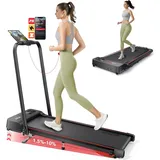 6 in 1 laufband für zuhause klappbar,Walking Pad mit Steigung 10% in 3 Stufen und Griff, Treadmill für Zuhause/Büro mit LED-Anzeige, Bis 135kg Belastbar,Fernbedienung und App,Keine Installation