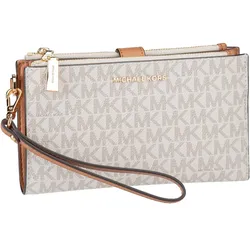 Michael Kors Clutch Jet Set Double Zip MK SIG Vanilla Weiss Damen 