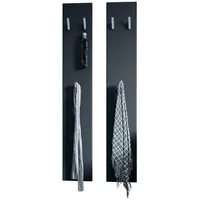 Vladon Garderobenpaneel, Schwarz, 24x140x2 cm, Garderobe, Garderobenpaneele, Garderobenpaneele