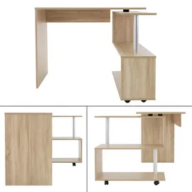 ML-Design Eckschreibtisch Drehbar L-Form Computertisch Sonoma Eiche 150x88x75 cm