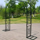 Rosenbogen Torbogen 340x40x230cm, Wetterfest Rosenbogen Metall - Rosenspalier aus PE-beschichteten Metallrohren, Gartenbogen wetterfest & freistehend, Rankbogen für Kletterpflanzen und Rosen