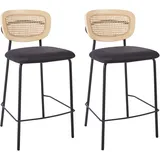 Set mit 2 Barstühlen MAYETTA Rattan Schwarz