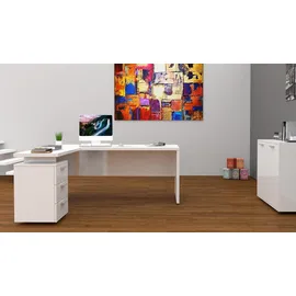 INOSIGN Eckschreibtisch »New Selina«, Schreibtisch, Schubkästen, mit oder ohne Monitoraufsatz, B 180/160 cm weiß