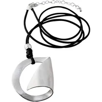 FIRETTI Kette mit Anhänger Anhänger matt, Industriedesign Schwarz / Silber