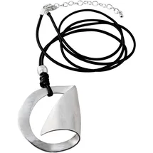 FIRETTI Kette mit Anhänger Anhänger matt, Industriedesign Schwarz / Silber