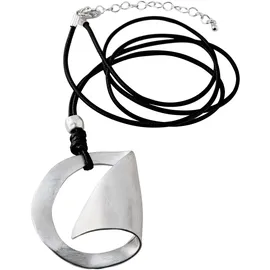 FIRETTI Kette mit Anhänger Anhänger matt, Industriedesign Schwarz / Silber