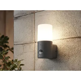 meineWunschleuchte Außenwandleuchte Aluminium 17,5 cm mit Bewegungsmelder anthrazit