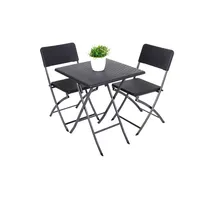 Garden Pleasure 3tlg. Balkon Set Garten Tisch Stuhl Klapptisch
