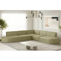 Fun Möbel Ecksofa Designersofa PALMA in Stoff Scala Kiwi