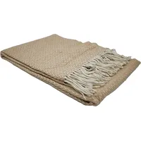 fair de luxe Baumwolldecke Plaid 150 x 200 cm Beige