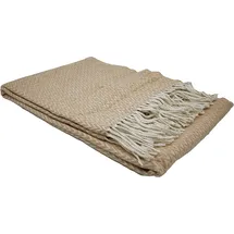 fair de luxe Baumwolldecke Plaid 150 x 200 cm Beige