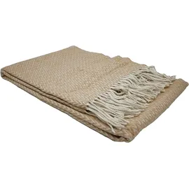 fair de luxe Baumwolldecke Plaid 150 x 200 cm Beige