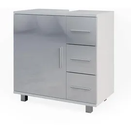 Vicco Waschbeckenunterschrank Ilias, Weiß Hochglanz, 60 x 60.8 cm,