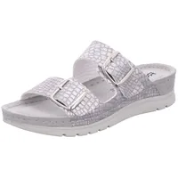 Rohde Damen Pantoletten Schnalle Leder Clogs Cattolica 6152, Größe:41 EU, Farbe:Silber - 41