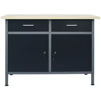 VidaXL Werkbank Schwarz 120x60x85 cm Stahl