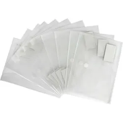 Dokumententasche A4 quer mit Visitenkartentasche u. Klettverschluss, transparent natur, aus PP, NEUTRAL - 10 Stück