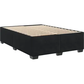 vidaXL Boxspringbett mit Matratze Schwarz 140x200 cm Samt