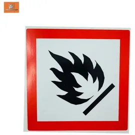 TRIZERATOP Warnschild Ottokraftstoff Benzin Gefahrensymbol 10 x 10 cm Bunt