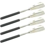 Pasdrucn 4 Stück Schuhlöffel Lang Teleskopisch 25.5 Cm~63 Cm, Schuhlöffel Lang Kunststoff Mit Metall Griff, Plastik Schuhanzieher Lang Metall, Schuhlöffel Metall Lang Für Herren Damen Kinder (B) - B