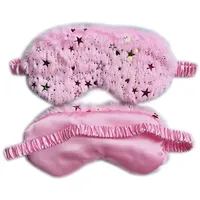 WIZBIOTECH Niedliche flauschige Augenmaske für Schlaf & Reisen, Atmungsaktive Augenabdeckung Unisex Schlafmaske für Kinder, Erwachsene - Rosa Stern