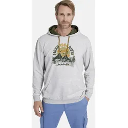 Kapuzensweatshirt JAN VANDERSTORM "Sweatshirt NAVER", Herren, Gr. XXXL, beige (beige melange), Obermaterial: 70% Baumwolle CO. 30% Polyester PES., casual, normal, ohne Ausschnitt, Sweatshirts