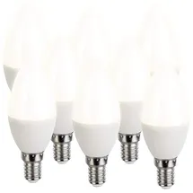 Luminea 8er-Set LED-Kerzen, warmweiß, 470 Lumen, E14: G, 6 Watt