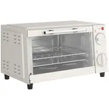 FORSMANO Minibackofen 9L, 750W, Temperatur 100–230°C, Timer, Edelstahl, mit Backblech & Grillrost, für Küche und Büro, Cremeweiß