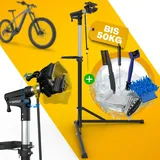 Tarpofix Fahrrad Montageständer Reparaturständer bis 50 kg höhenverstellbar schwarz/silber
