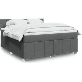 vidaXL Boxspringbett 180 x 200 cm Dunkelgrau