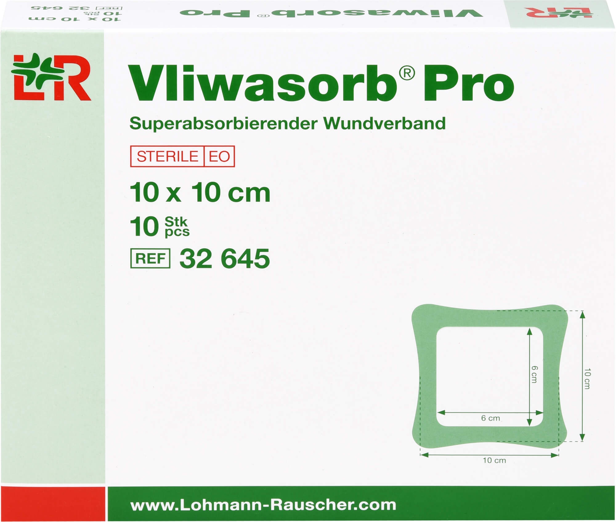 Vliwasorb pro Superabsorb.komp.steril 10x10 cm 10 ST