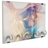 DEQORI Schlüsselbrett 'Marmorgrafik in Pastell', (1 St), Schlüsselhalter Schlüssel Haken Schlüsselboard modern Schlüsselleiste bunt