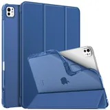 Fintie Hülle für iPad Pro 13 Zoll M4 (2024) mit Stifthalter, TPU Soft Transparenter Rückseite Abdeckung Schutzhülle Intelligent Case Cover für iPad Pro M4 2024 (13 Zoll), Navy