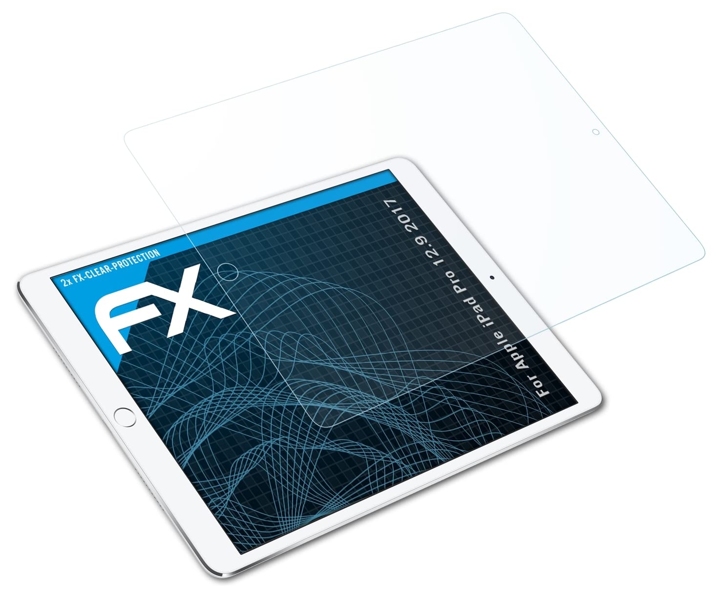 atFoliX Schutzfolie kompatibel mit Apple iPad Pro 12.9 2017 Folie, ultraklare FX Displayschutzfolie (2X)