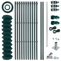 Estexo Gartenzaunset Gartenzaun Zaunset 1,5 x 25 m Maschendraht Aufschraubhülsen Set