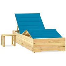 furnicato Garten-Sonnenliege 198 x 90 x 30-75 cm Blau
