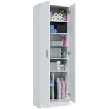 Habitdesign Schuhschrank mit 2 Türen und 6 Ablagen 59 x 180 x 37 cm weiß