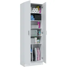 Habitdesign Schuhschrank mit 2 Türen und 6 Ablagen 59 x 180 x 37 cm weiß