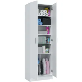 Habitdesign Schuhschrank mit 2 Türen und 6 Ablagen 59 x 180 x 37 cm weiß