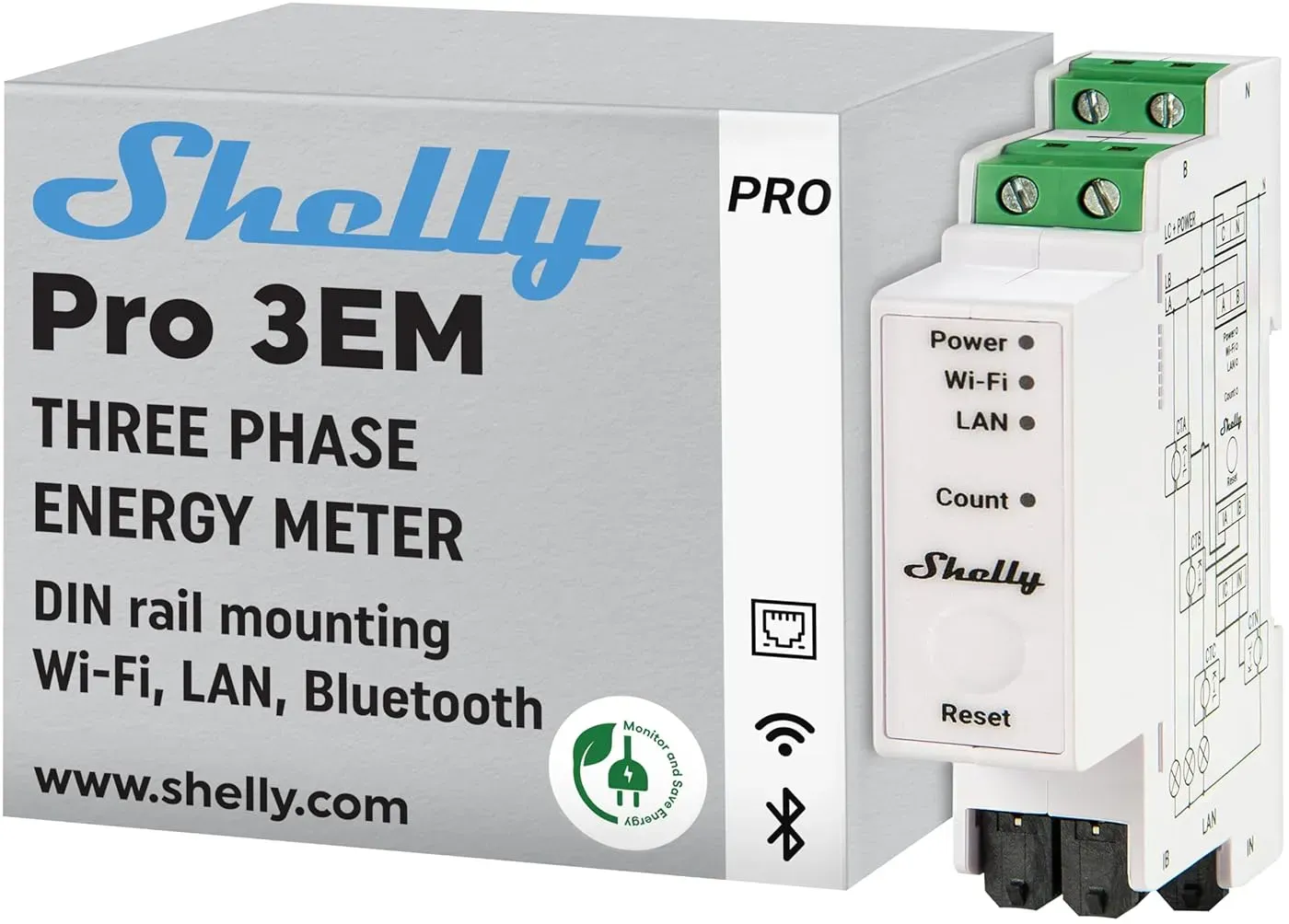 Preisvergleich Produktbild Shelly Pro 3EM - 120A smarter Energiemesser