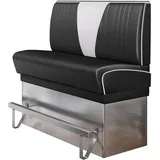 GGM Möbel Diner Hochbank | Schwarz | B:H 120 x 133 cm | V-Steppung | Leder | American Diner Möbel, American Hochbank, Thekenbank
