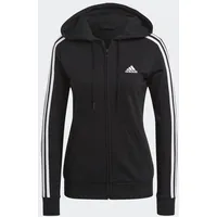 adidas Essentials French Terry 3-Streifen Kapuzenjacke Black / White S