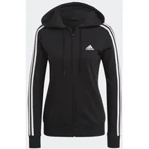 adidas Essentials French Terry 3-Streifen Kapuzenjacke Black / White S