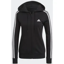 adidas Essentials French Terry 3-Streifen Kapuzenjacke Black / White S
