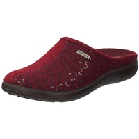 Rohde 6550 Bari Schuhe Damen Hausschuhe Pantoffeln Softfilz Weite G, Größe:41 EU, Farbe:Rot