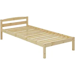 SIT Möbel Bett 90 x 200 cm | Fichte-Holz massiv | B 98 x T 207 x H 61 cm | natur | 19000-76 | Serie BETT