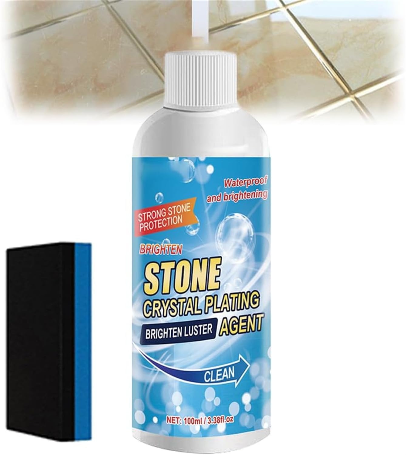 Stone Stain Remover Cleaner,Kitchen Marble Oil Stain Cleaner, Marble Cleaner and Polish,Marble Stone Cleaner Polishes,Effective Removal of Oxidation, Rust, Stains (1 Pcs)
