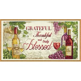 Designworks Ink Design Works Crafts Kreuzstich Stickpackung Dankbarer Wein, Zählmuster