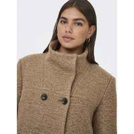 ONLY CARMAKOMA Kurzmantel ONLY CARMAKOMA "CARNEWSOPHIA WOOL COAT OTW", Damen, Gr. L, braun (cocoa créme detail:melange), Web, Obermaterial: 70% Polyester, 30% Wolle, meliert, Mäntel Kurzmantel