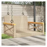 furnicato Gartenbank Hängesessel Beige 63x62x40 cm Poly Rattan beige