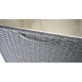 Mendler Poly-Rattan Kissenbox HWC-D88, Gartentruhe Auflagenbox Truhe Premium grau, 80x160x94cm 950l